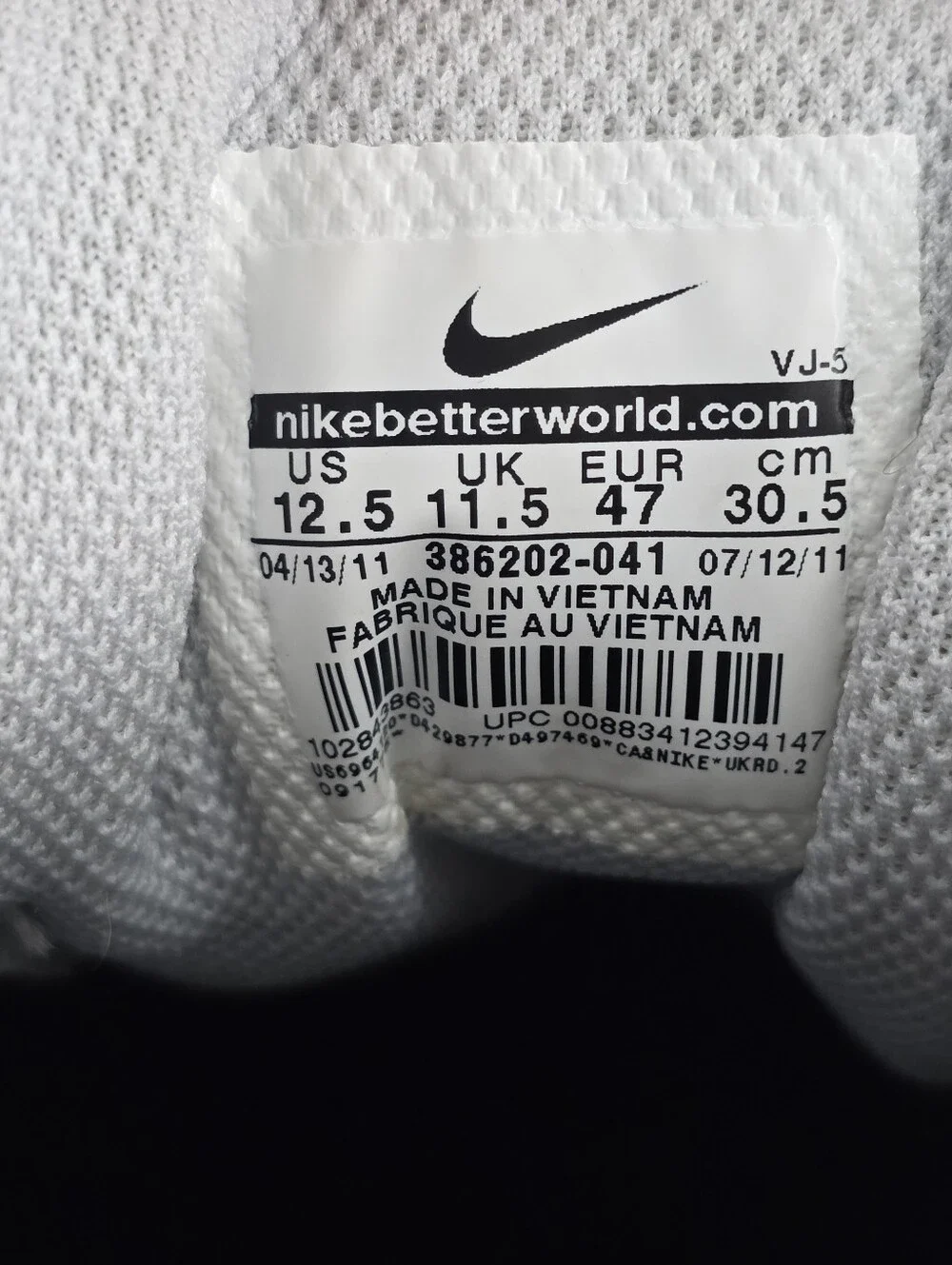 Nike Mems Shox Heritage Grey Black Blue Sneakers Shoes 386202-041 Size 12.5